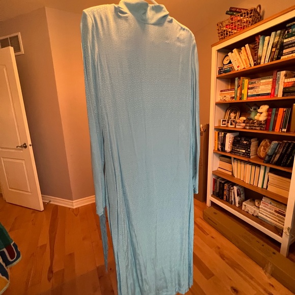 ROTATE BIRGER CHRISTENSEN Reba Maxi Dress with Fringe Sky Blue 6US - Picture 6 of 10